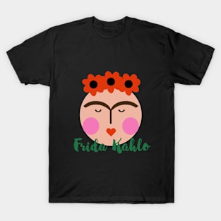 Colorful Frida kahlo portrait flowers mexican artist feminist summer vibes T-Shirt